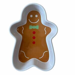 Chantal Gingerbread Man Baker 1 Quart  Bake Freeze Serve Stoneware 93-GBD22